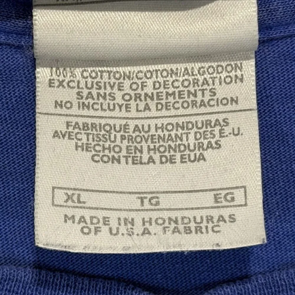 Vintage 90s Nike Graphic Tee Blue Spellout XL Gray Tag Made in Honduras T Shirt
